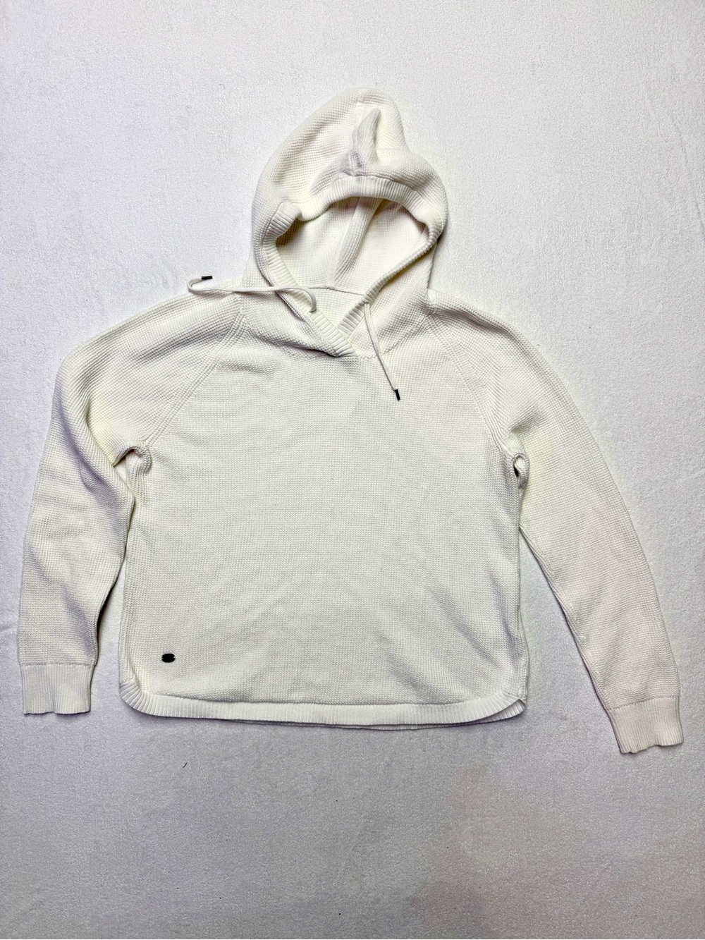 Lauren Ralph Lauren White Waffle Knit Hoodie Sweater